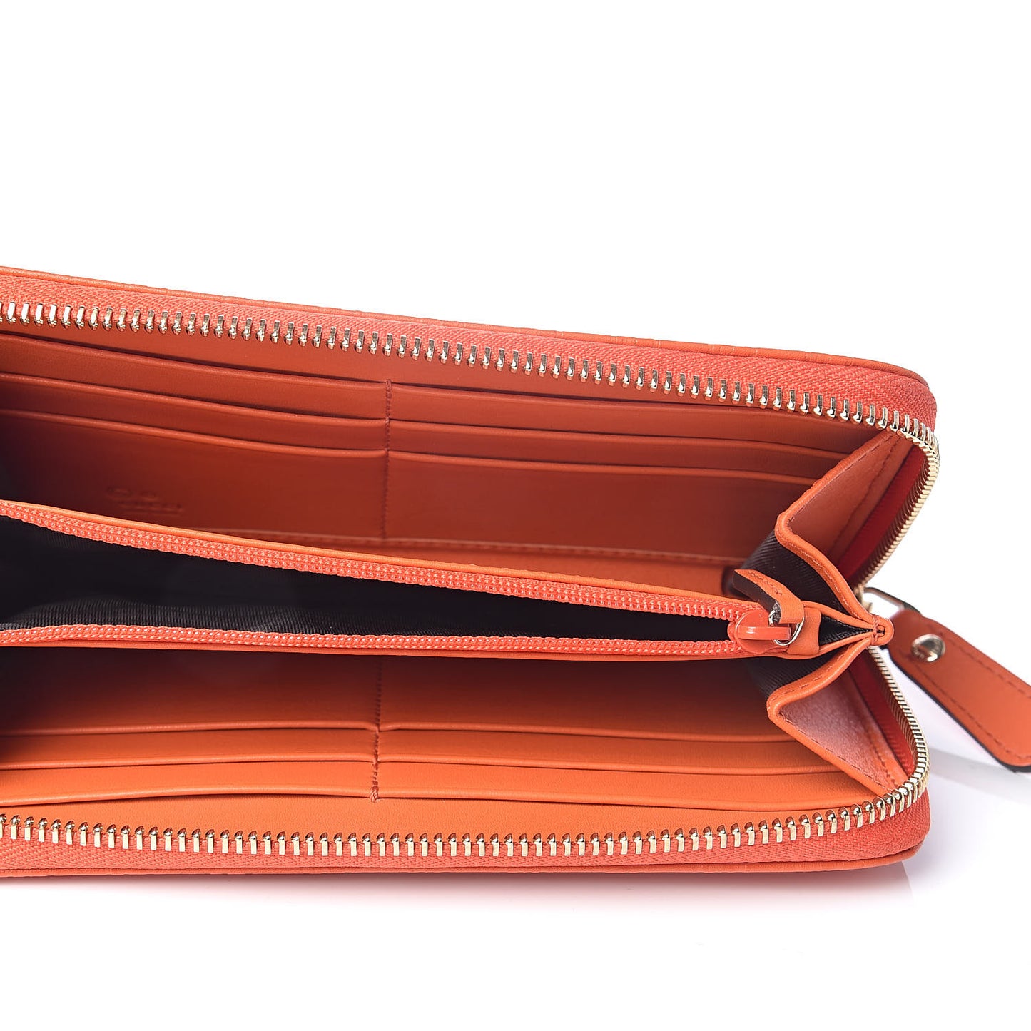Microguccissima Zip Around Wallet Sun Orange