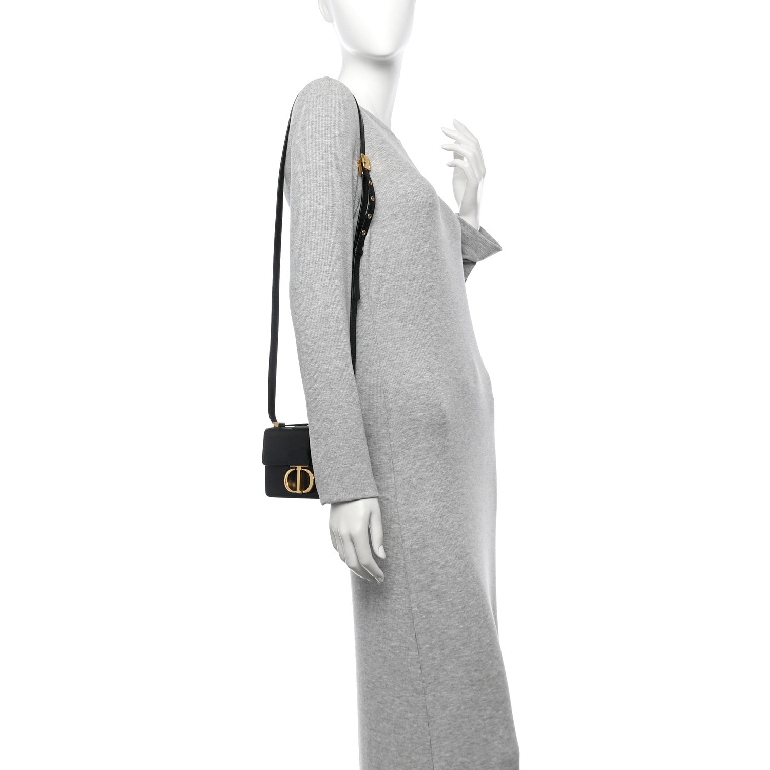 Christian Dior Smooth Calfskin Micro 30 Montaigne Flap Bag Black 2 of 13