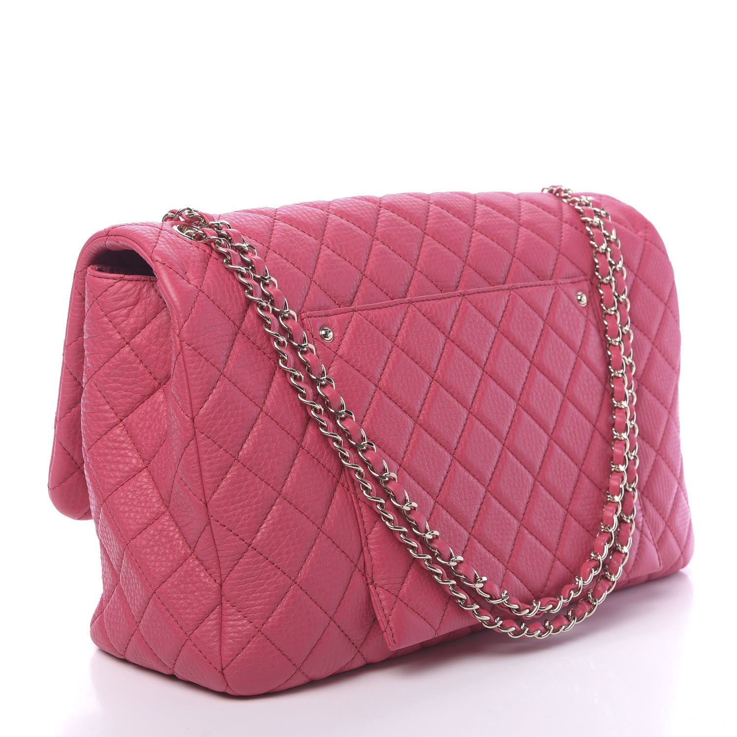 Chanel Calfskin Quilted Small XXL Travel Flap Bag Dark Pink 3 of 11