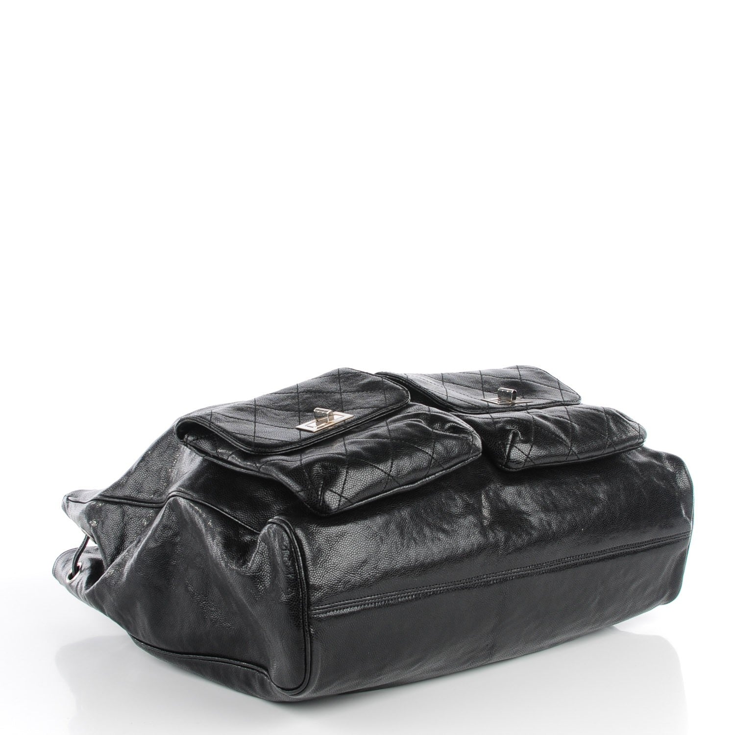 Chanel Glazed Caviar Large Pocket In The City Tote Black 9 of 9