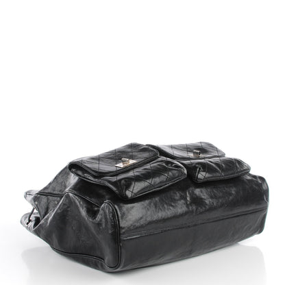 Chanel Glazed Caviar Large Pocket In The City Tote Black 9 of 9