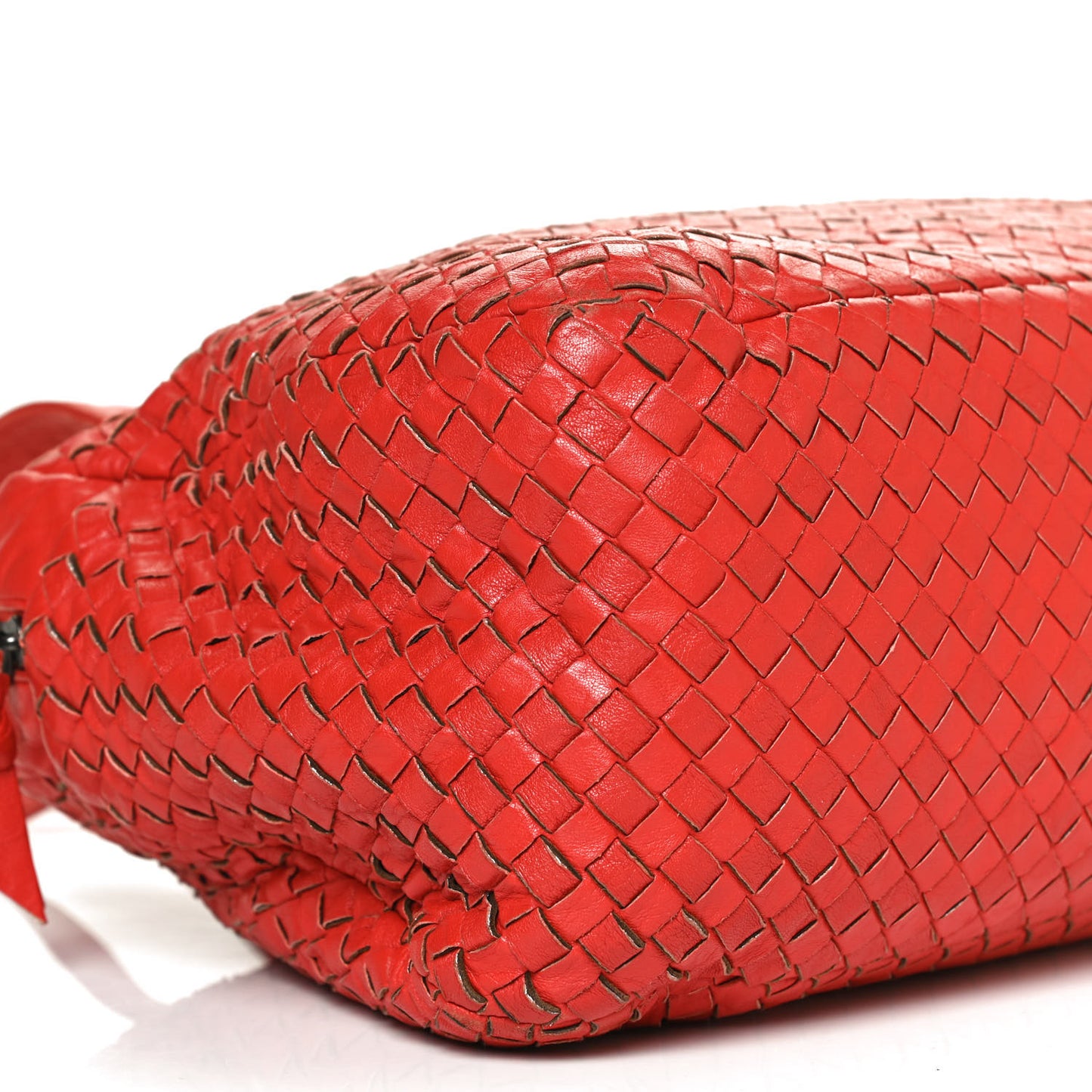 Nappa Intrecciato Shoulder Bag Red