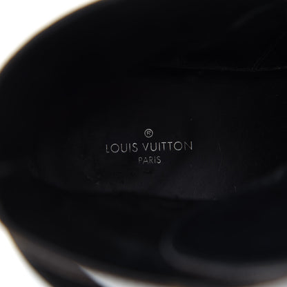 Louis Vuitton Monogram Calfskin Wonderland Flat Ranger Boots 38 Black 8 of 10