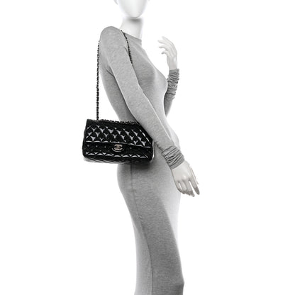 Chanel Patent Quilted Medium Double Flap Black 2 of 9