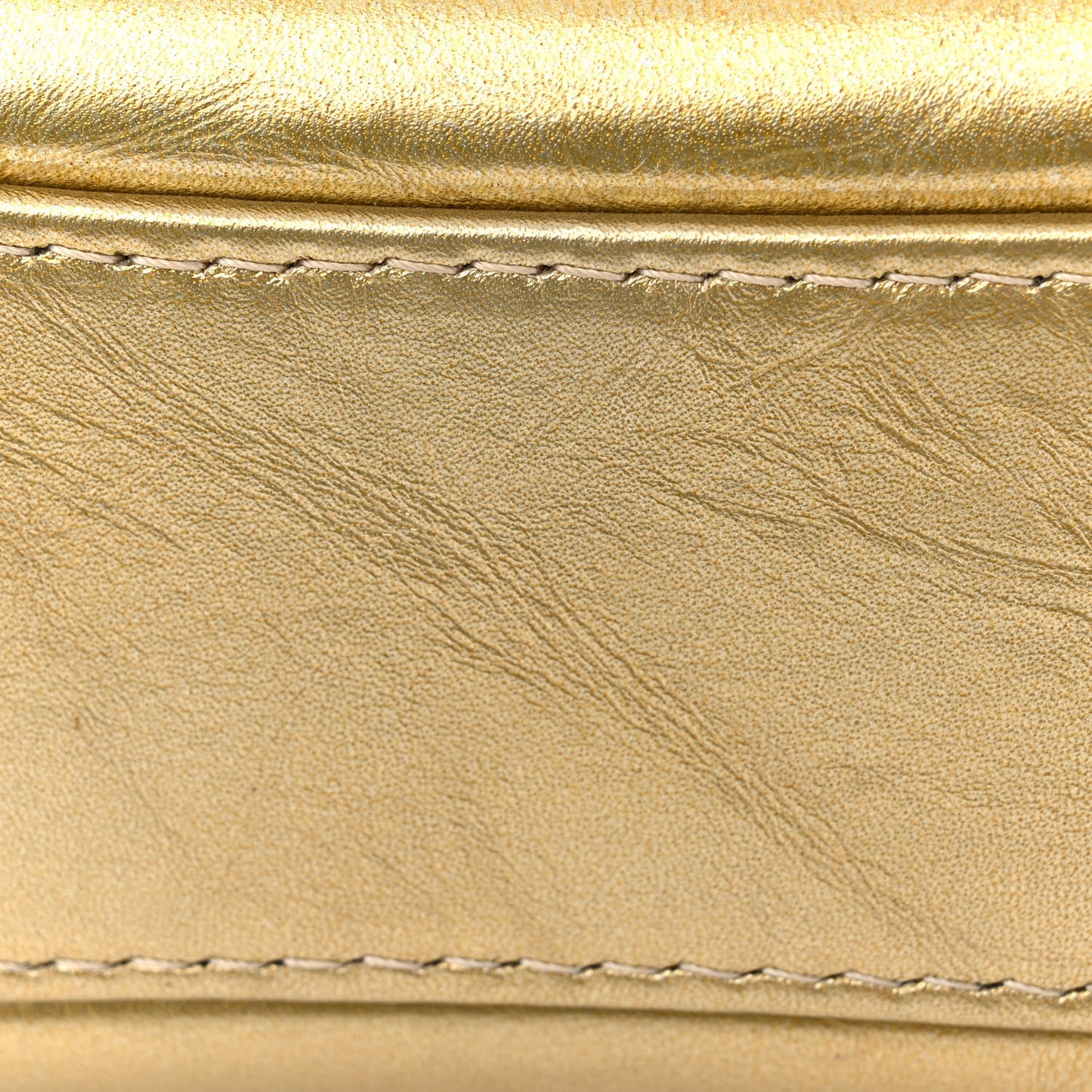 Metallic Aged Calfskin CC Quilted Small Gabrielle Hobo Gold