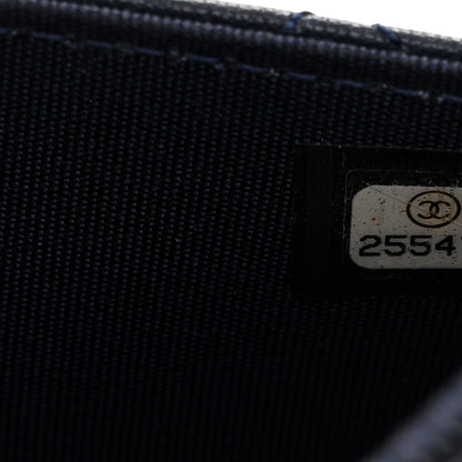 Chanel Grained Calfskin Quilted CC Box Wallet On Chain WOC Navy 8 of 12
