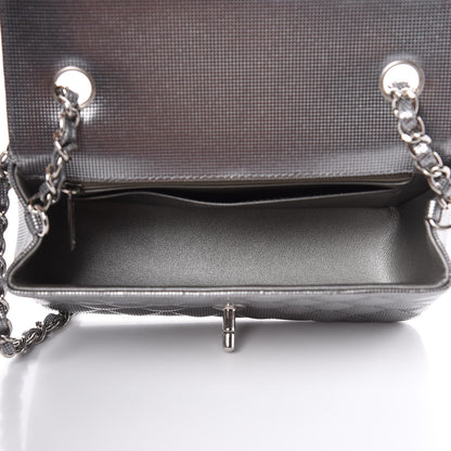 Chanel Metallic Calfskin Quilted Pixel Effect Mini Rectangular Flap Dark Silver 5 of 11
