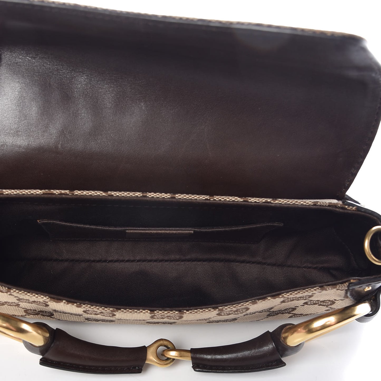 Monogram Studded Horsebit Clutch Dark Brown