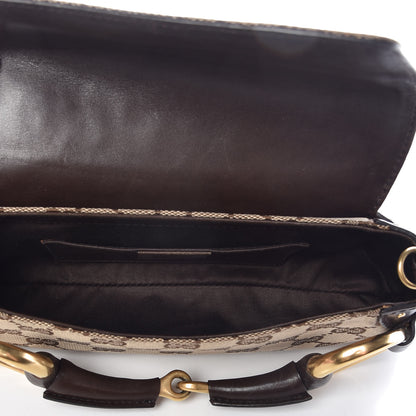 Gucci Monogram Studded Horsebit Clutch Dark Brown 5 of 10