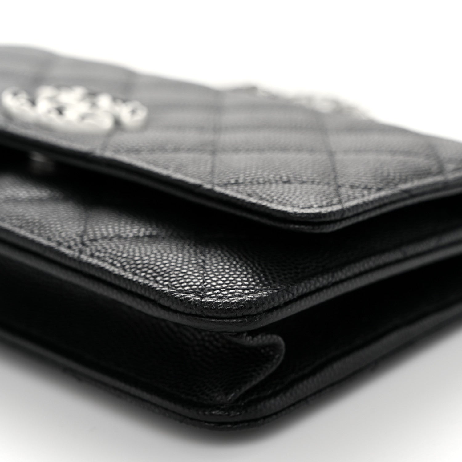 Chanel Caviar Quilted Chanel 19 Wallet On Chain WOC Black White 11 of 12