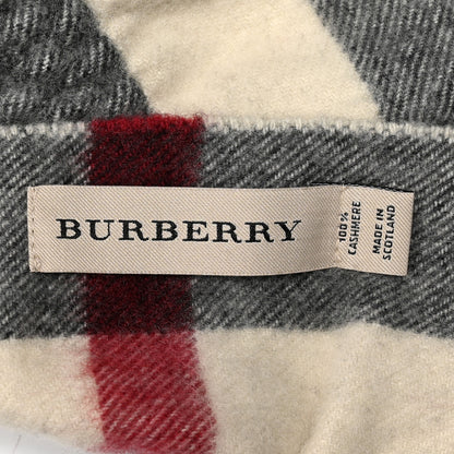 Burberry Cashmere Check Fringe Scarf Beige 3 of 3