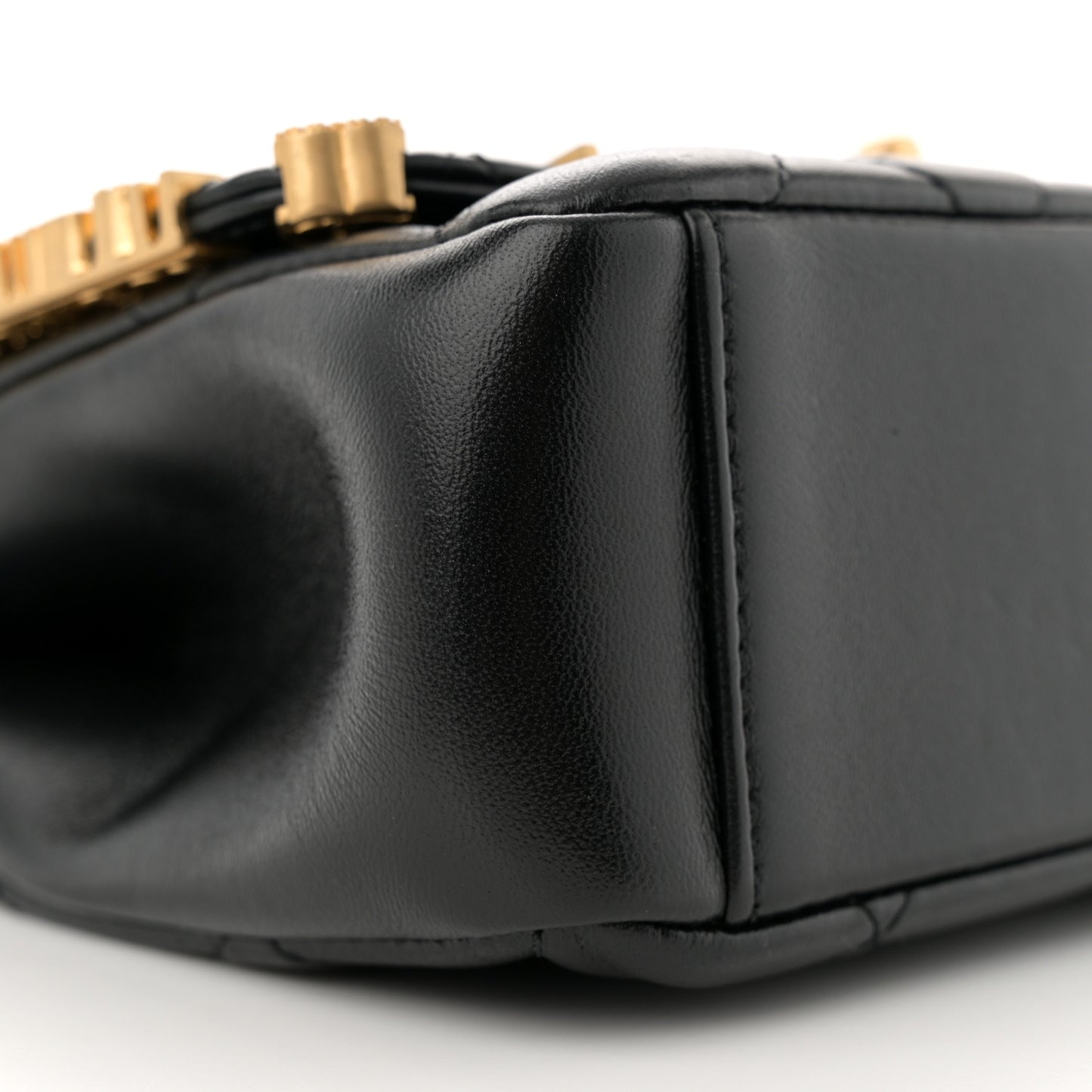 Lambskin Enamel Strass Quilted Mini Paris Monaco Flap Black