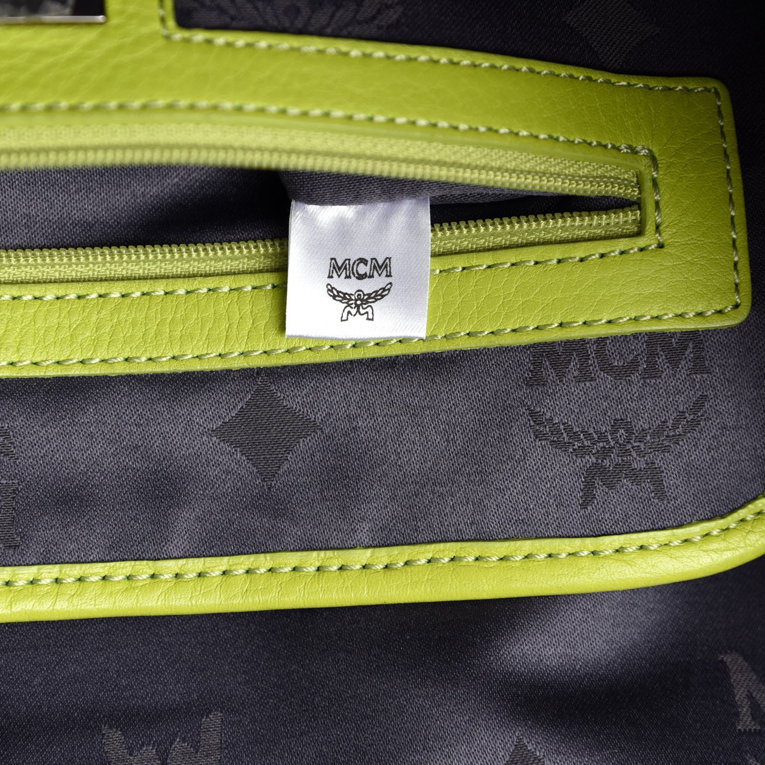 MCM Visetos Studded Medium Stark London Olympic Backpack Green 9 of 11