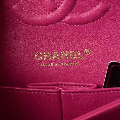 Chanel Lambskin Chevron Quilted Medium Double Flap Pink 6 of 12