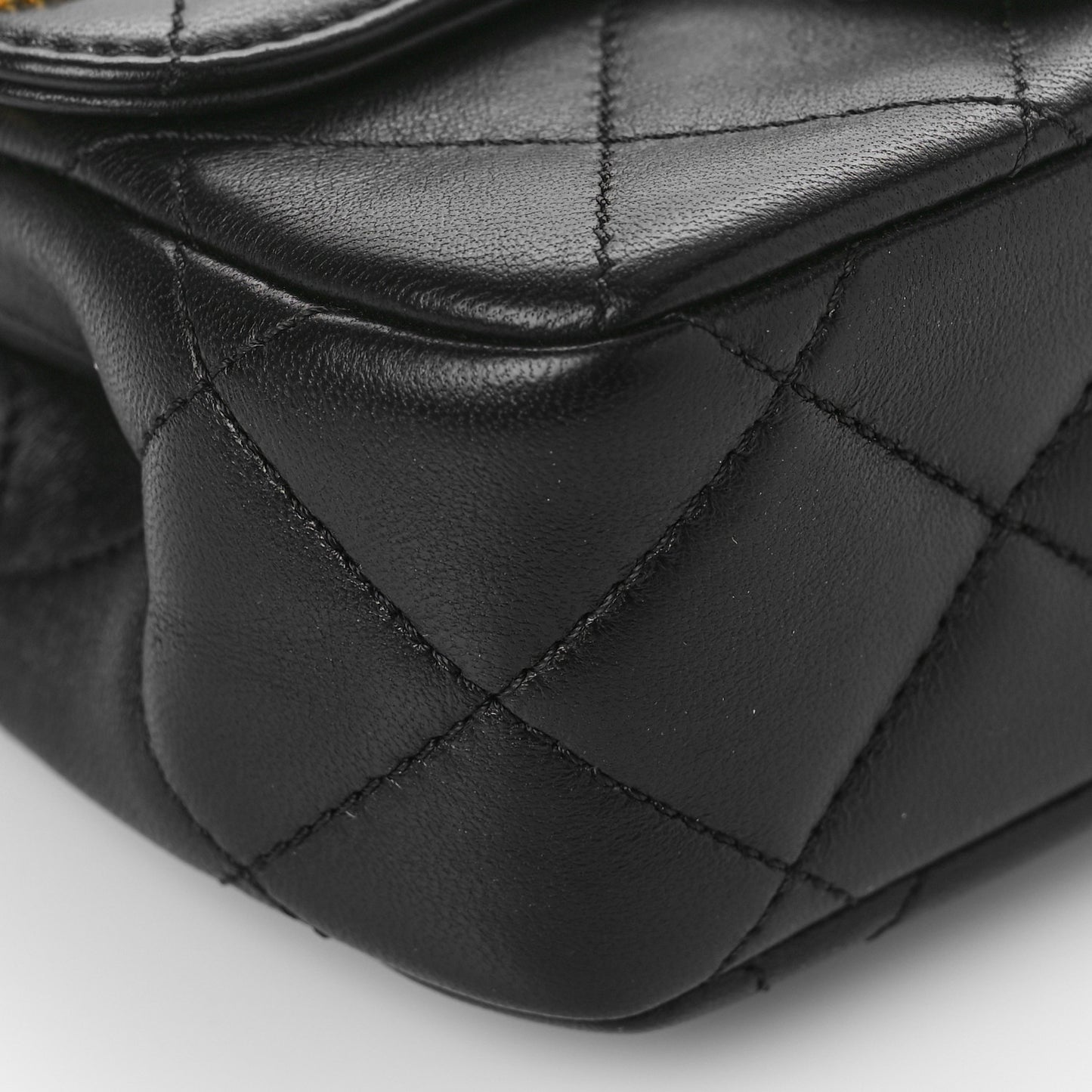 Lambskin Quilted Mini Coco Clips Single Flap Black
