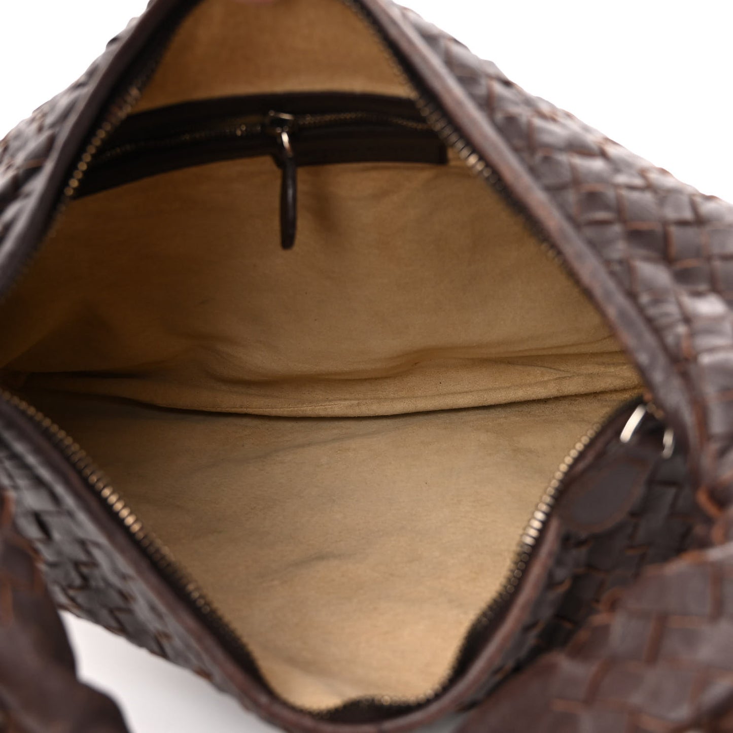 Nappa Intrecciato Embossed Medium Veneta Hobo Ebano