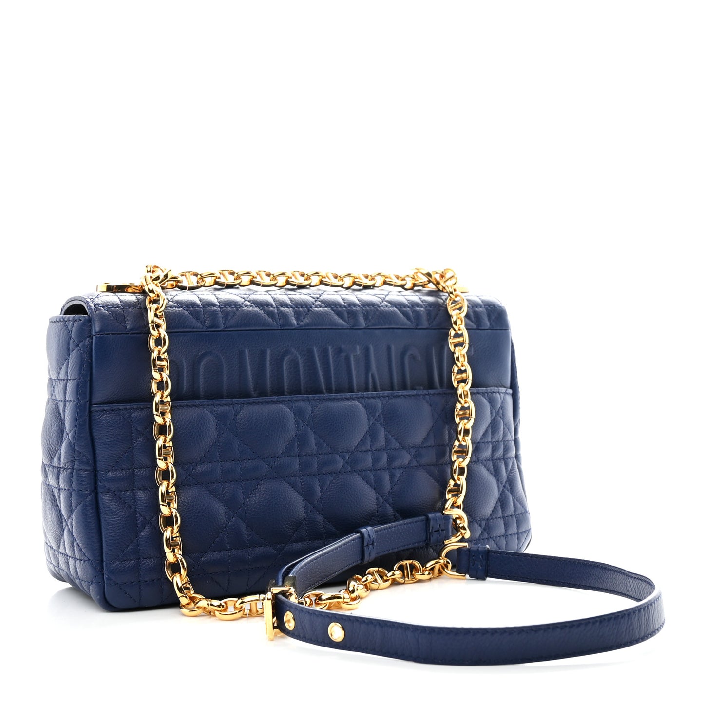 Calfskin Cannage Medium Caro Bag Royal Blue