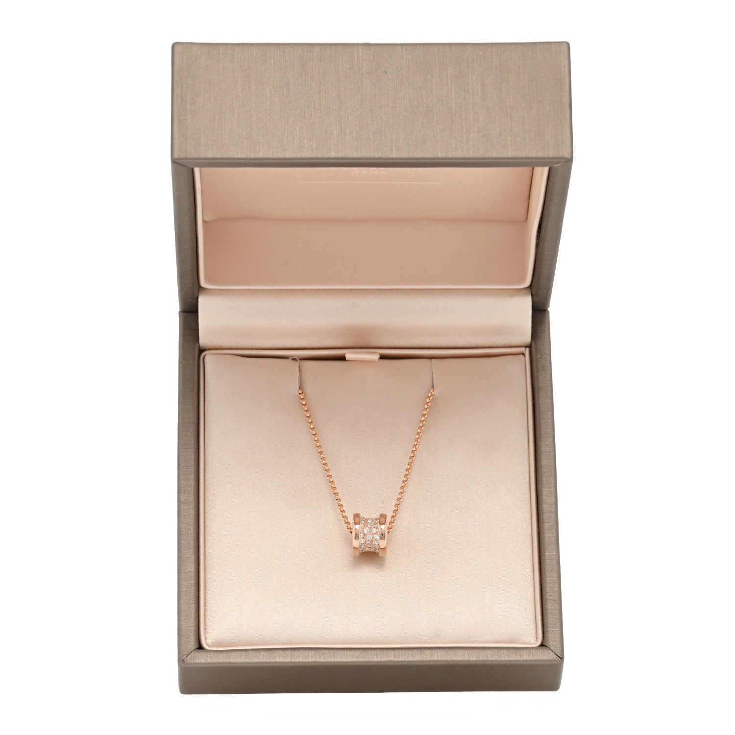 Bulgari 18K Rose Gold Diamond Small B.Zero1 Pave Pendant Necklace 4 of 4