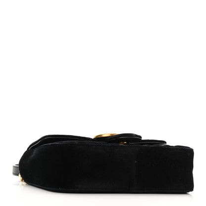 Gucci Velvet Matelasse Mini GG Marmont Shoulder Bag Black 4 of 10