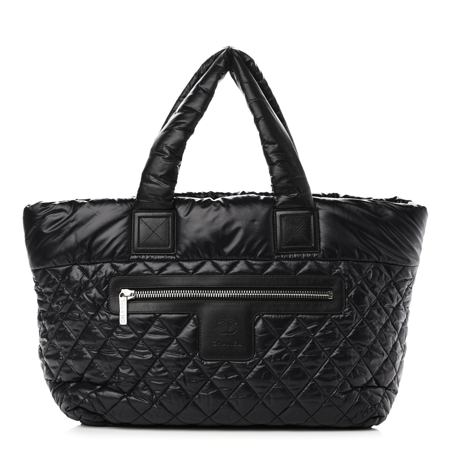 Nylon Quilted Large Coco Cocoon Tote Black