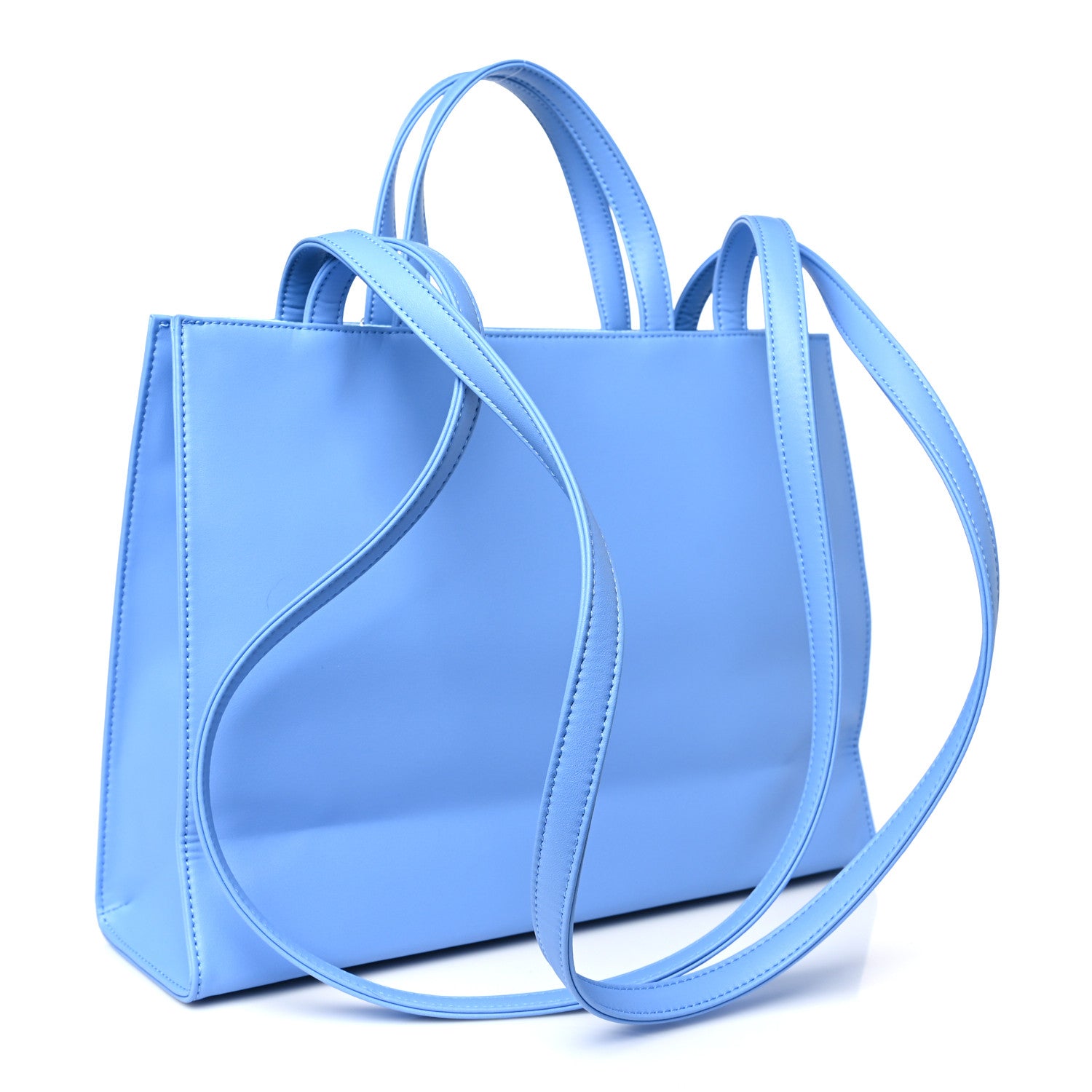 Telfar Vegan Leather Medium Shopping Bag Cerulean 3 of 9