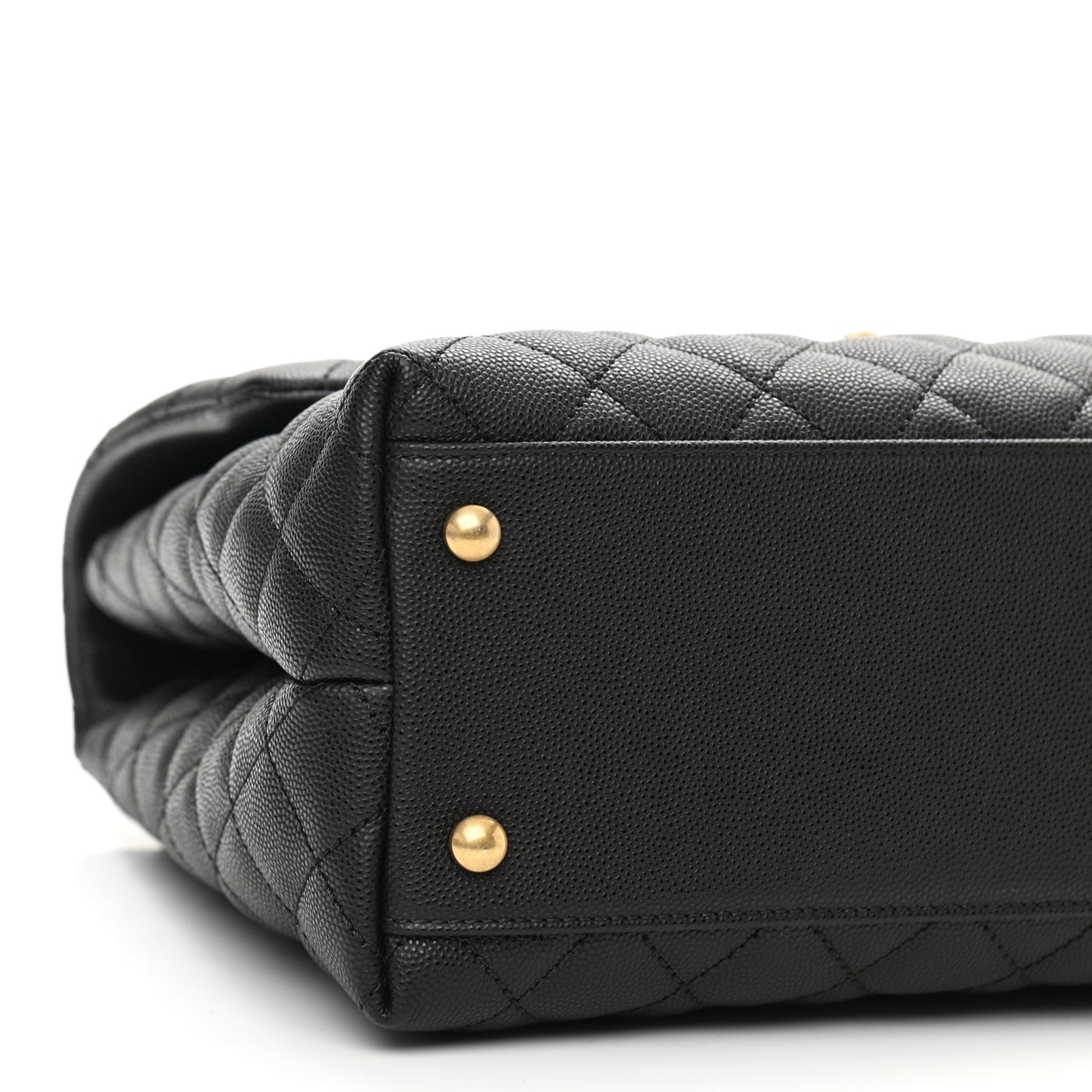 Caviar Lizard Quilted Medium Coco Handle Flap Black