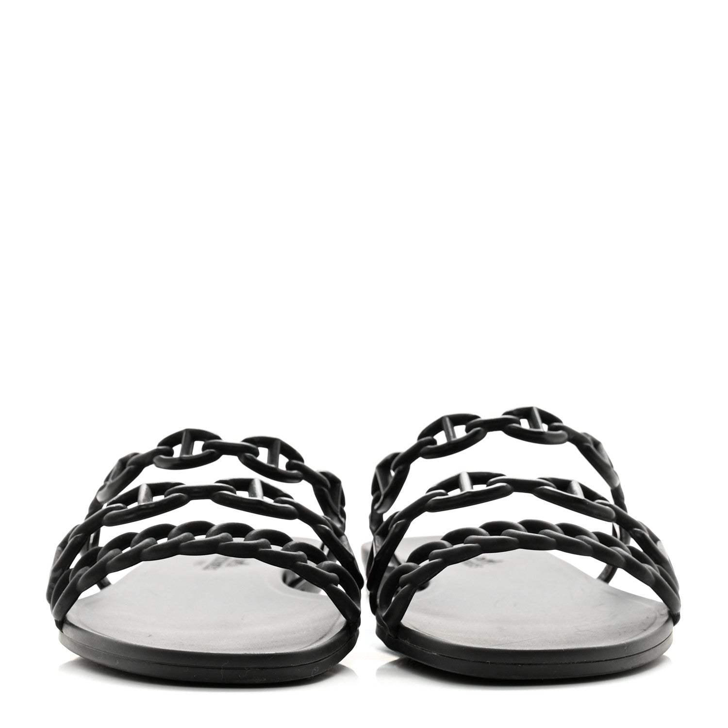 Hermes Rubber Chaine d'Ancre Rivage Sandals 35 Black 2 of 8