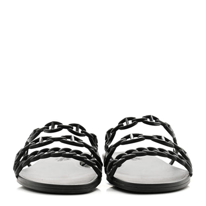Hermes Rubber Chaine d'Ancre Rivage Sandals 35 Black 2 of 8