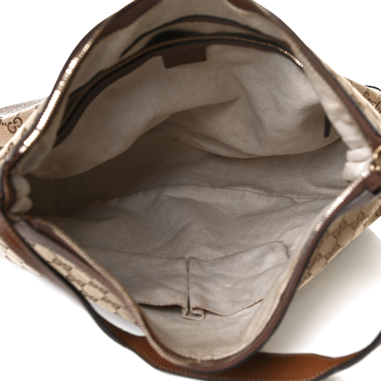 Monogram Textured Calfskin Large Bree Hobo Beige Ebony Nocciola