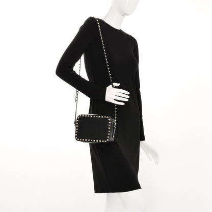 Valentino Garavani Calfskin Rockstud Camera Crossbody Bag Black 2 of 6