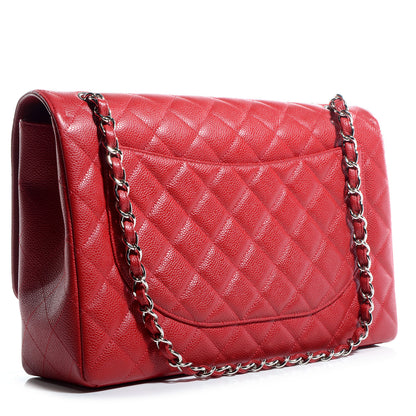 Chanel Caviar Maxi Single Flap Red 3 of 7