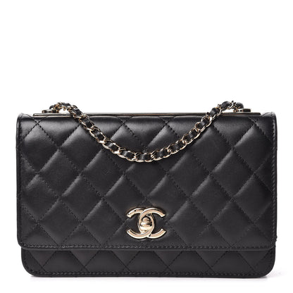 Chanel Lambskin Quilted Trendy CC Wallet On Chain WOC Black 1 of 16