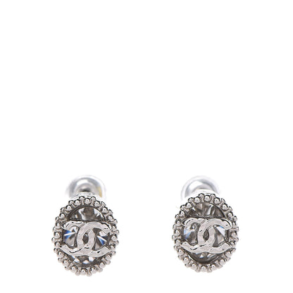 Chanel Crystal CC Earrings Silver 1 of 5