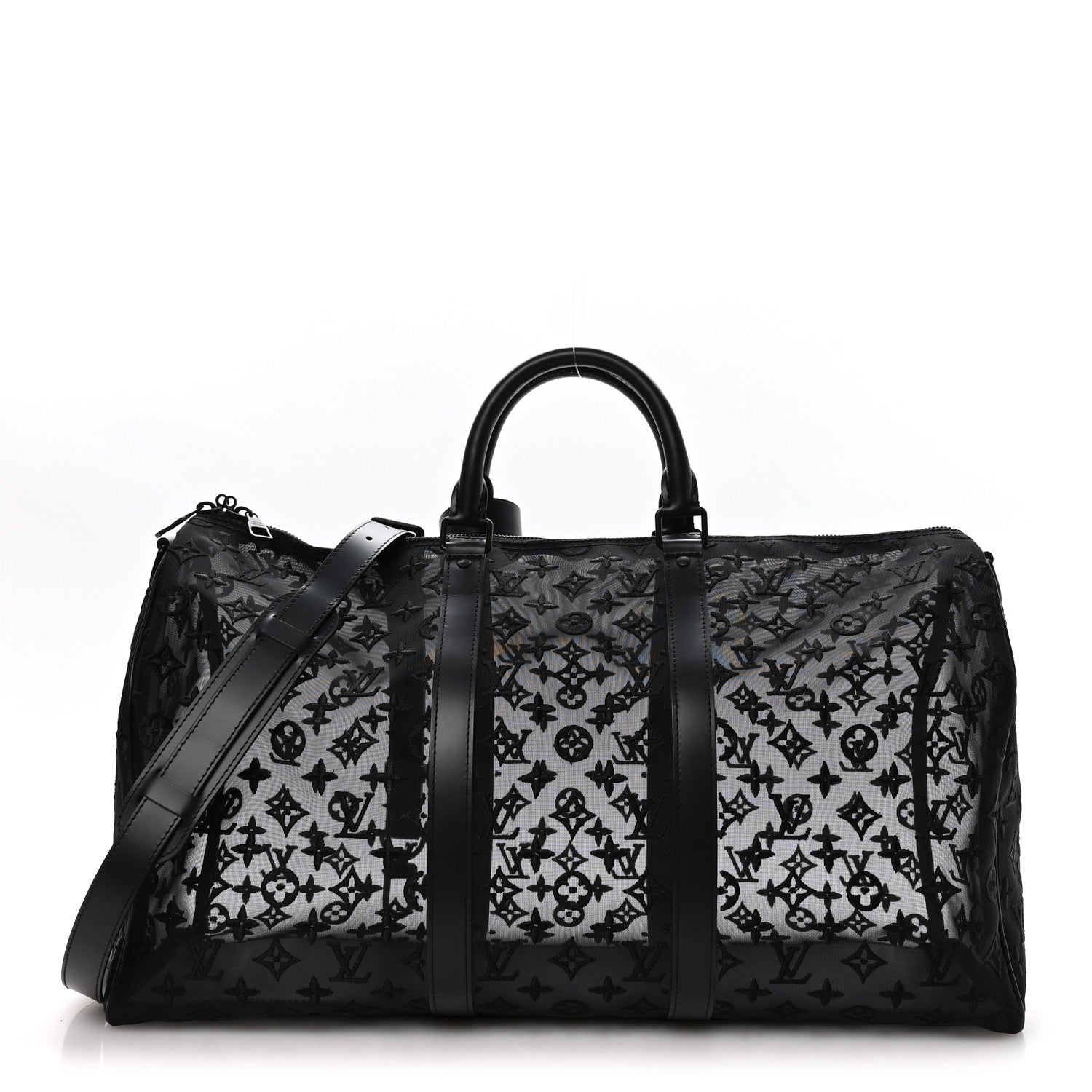 Louis Vuitton Monogram See Through Keepall Bandouliere 50 Black 1 of 8