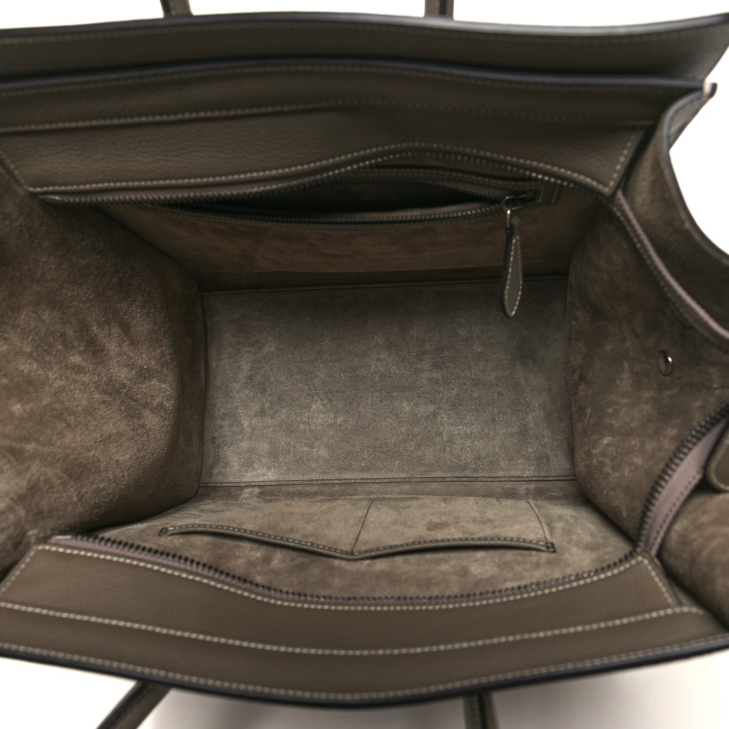 Celine Drummed Calfskin Mini Luggage Souris 5 of 12