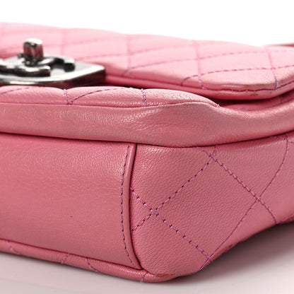 Chanel Shiny Goatskin Quilted Small Double Carry Waist Chain Flap Pink 8 of 8