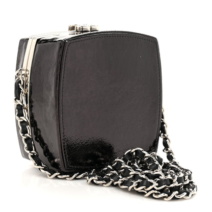 Chanel Patent Goatskin Make-Up Box Clutch With Chain  Black 2 of 16