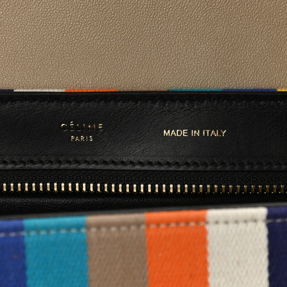 Celine Smooth Calfskin Striped Canvas Small Trapeze Multicolor 6 of 8