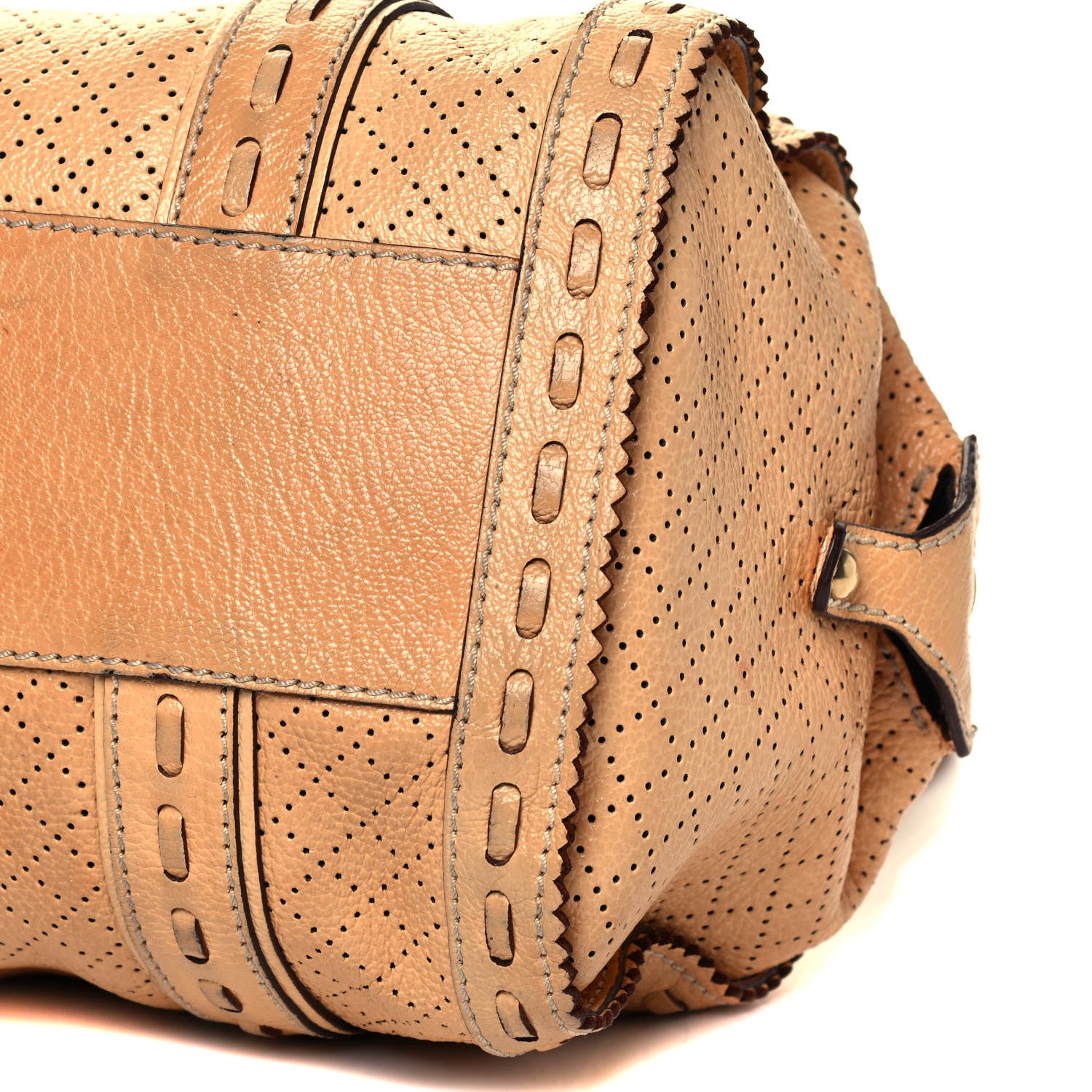 Celine Perforated Calfskin Satchel Brown 9 of 9