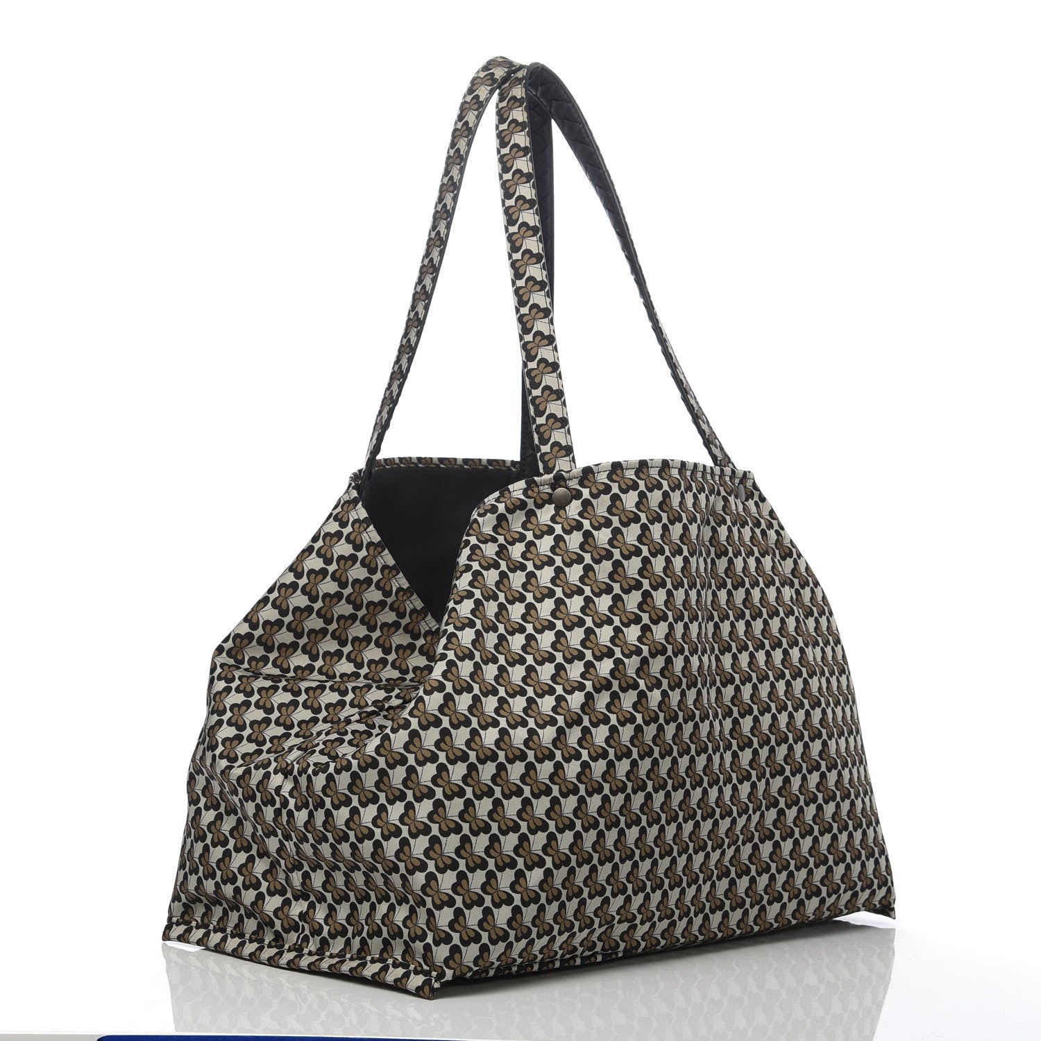 Bottega Veneta Nappa Nylon Medium Reversible Butterfly Shoulder Bag Black Cement 4 of 18