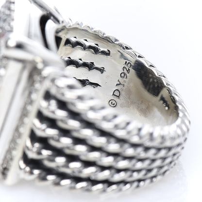 David Yurman Sterling Silver Diamond 20mm Wheaton Ring 54 7 5 of 5