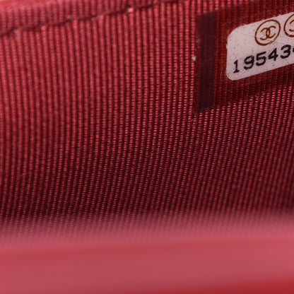 Chanel Lambskin Quilted Wallet on Chain WOC Red 10 of 16