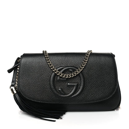Gucci Pebbled Calfskin Medium Soho Flap Crossbody Black 1 of 9