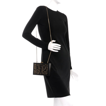 Valentino Garavani Wood Elephant Minaudiere Clutch Black 2 of 6