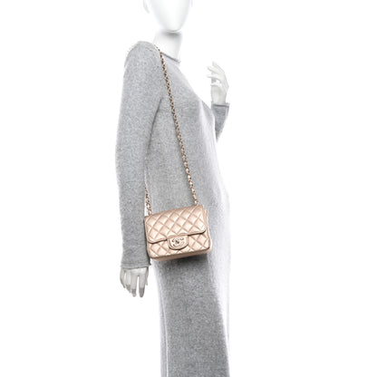 Chanel Metallic Lambskin Quilted Mini Square Flap Gold 2 of 10