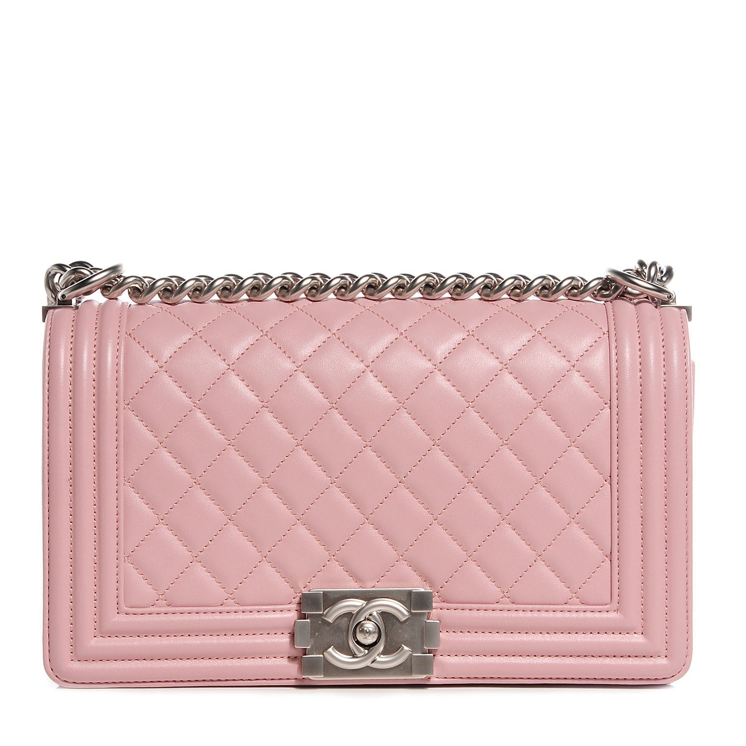 Chanel Lambskin Quilted Medium Boy Flap Light Pink 1 of 9