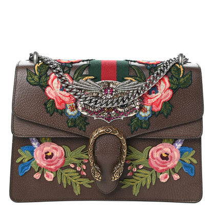 Gucci Calfskin Web Owl Embroidered Medium Dionysus Shoulder Bag New Acero Multicolor 1 of 9