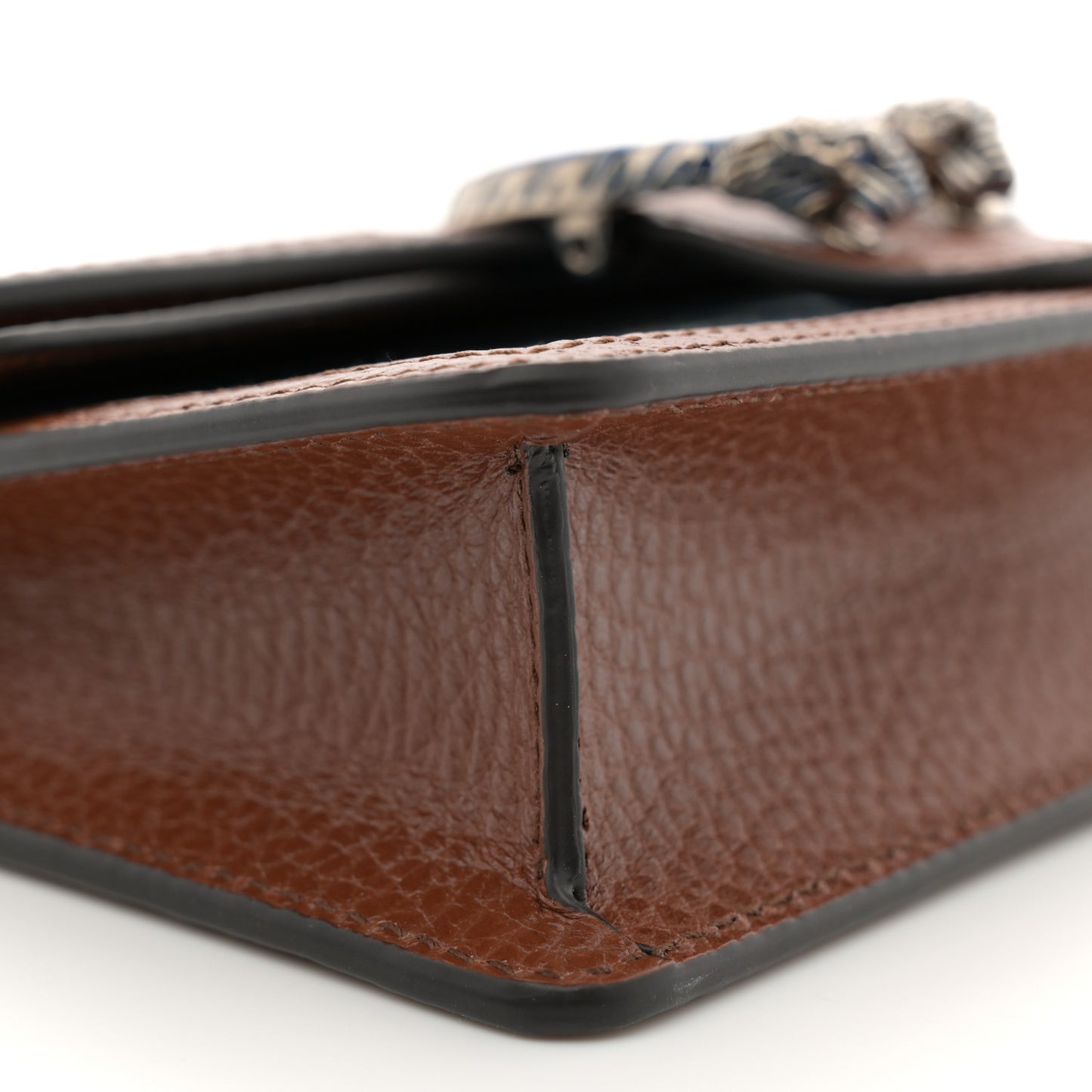 New Denim GG Monogram Dollar Calfskin Enamel Super Mini Dionysus Shoulder Bag Blue Tea Cuir Epilog Electric Blue