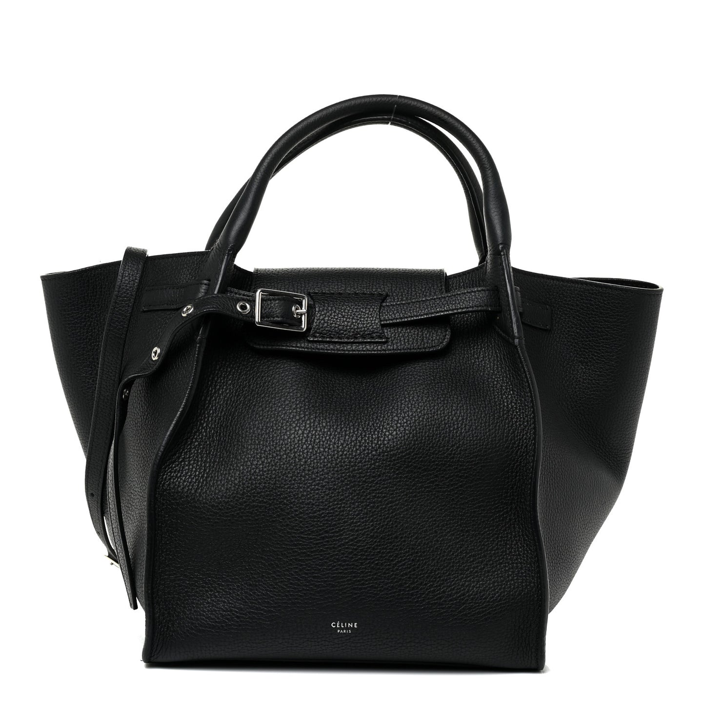 Supple Grained Calfskin Small Big Bag Black