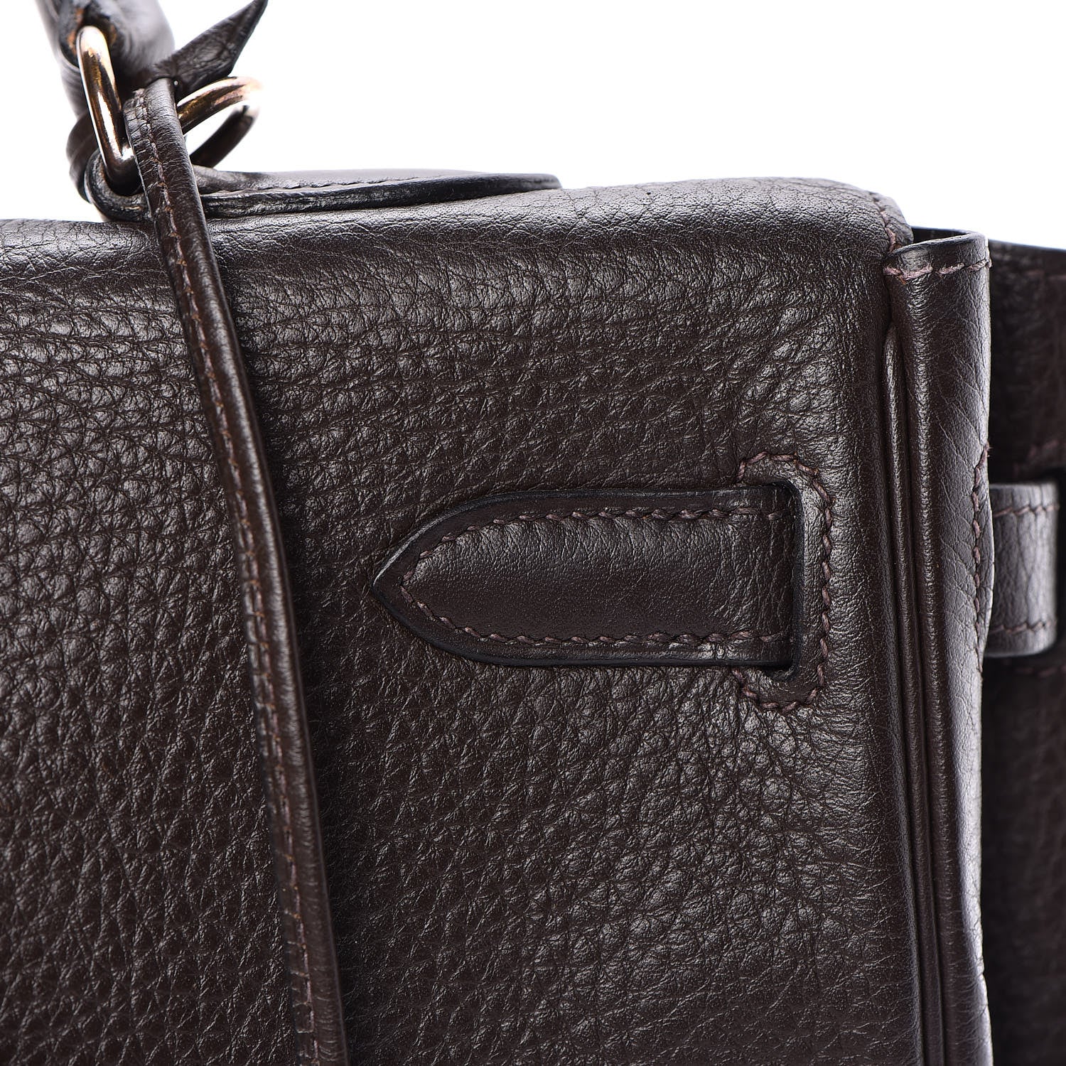 Hermes Taurillon Clemence Kelly Retourne 35 Chocolate 12 of 38